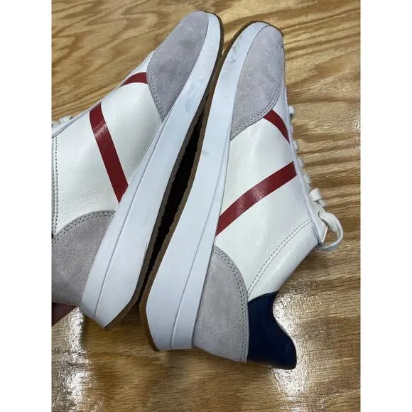 Vince Sneakers Women's White Leather Lace-Up Low Top 8.5 Comfort Shoes S51