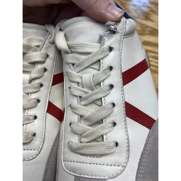 Vince Sneakers Women's White Leather Lace-Up Low Top 8.5 Comfort Shoes S51