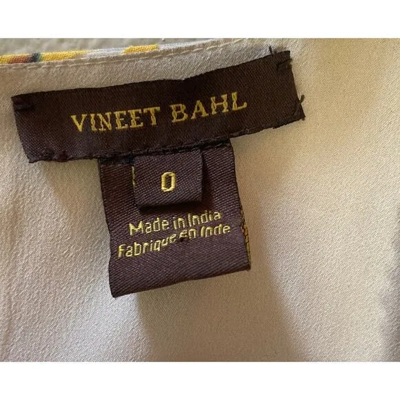 Vineet Bahl Anthropologie Yellow Floral Embroidery Maxi Dress ~ Sz 0 ~ LOVE!