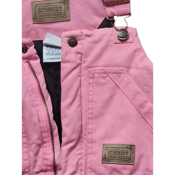 Vintage‎ Schmidt Pink Cotton Canvas Overalls Youth 10-12 Workwear