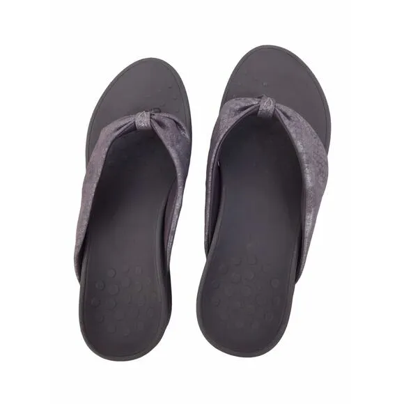 VIONIC ARABELLA BLACK ORTHOTIC WEDGE Women’s Size 9 Gray