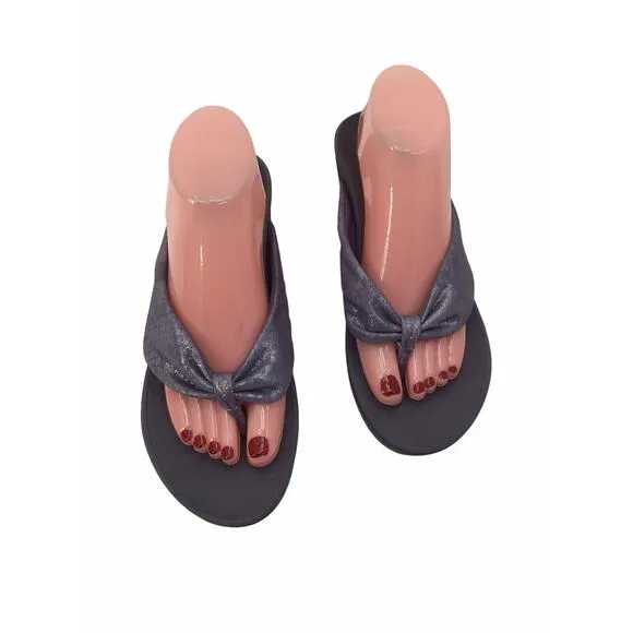 VIONIC ARABELLA BLACK ORTHOTIC WEDGE Women’s Size 9 Gray