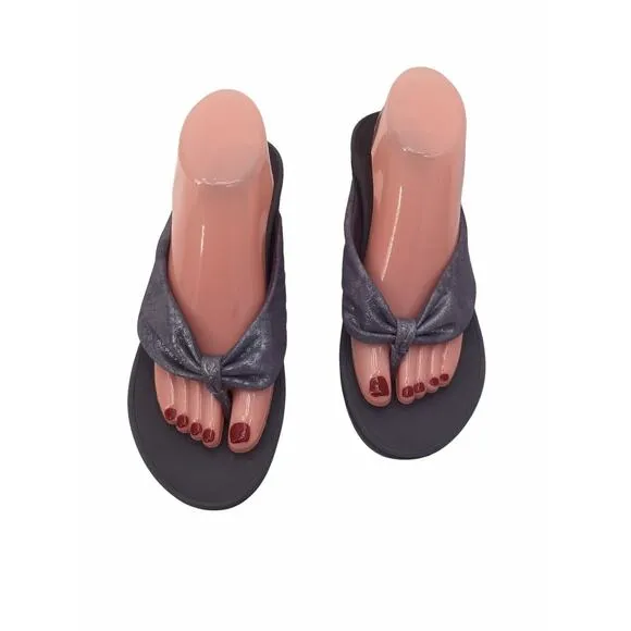 VIONIC ARABELLA BLACK ORTHOTIC WEDGE Women’s Size 9 Gray