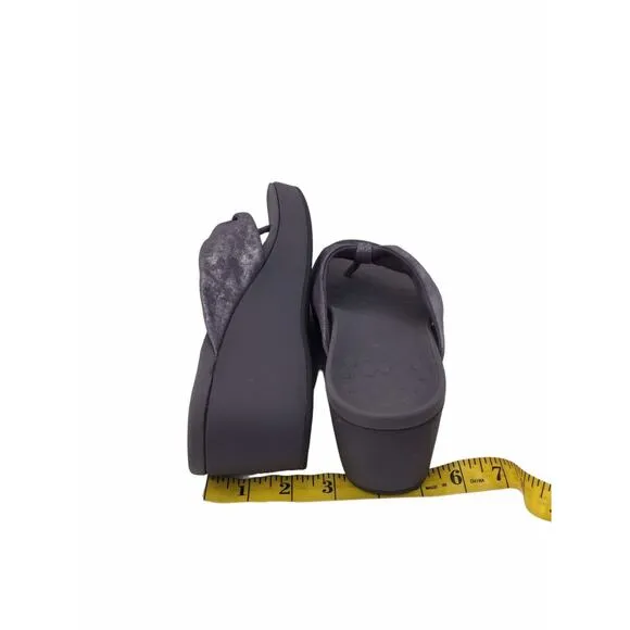 VIONIC ARABELLA BLACK ORTHOTIC WEDGE Women’s Size 9 Gray