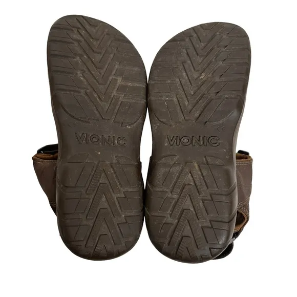 Vionic Brown Mick Casual Outdoor Sandals with Orthaheel Technology Men's Size11