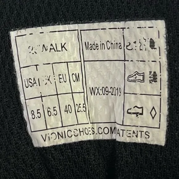 Vionic Walker Classic‎ Black Sneaker Womens Size 8.5