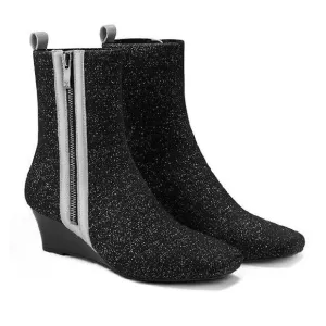 VIVAIA‎ Micaela Women's Square Toe Waterproof Peplum Zippable Easy On Boots 37