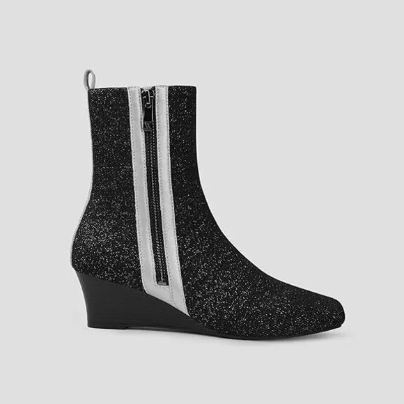 VIVAIA‎ Micaela Women's Square Toe Waterproof Peplum Zippable Easy On Boots 37