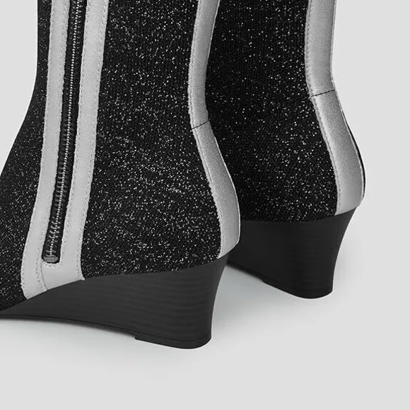 VIVAIA‎ Micaela Women's Square Toe Waterproof Peplum Zippable Easy On Boots 37