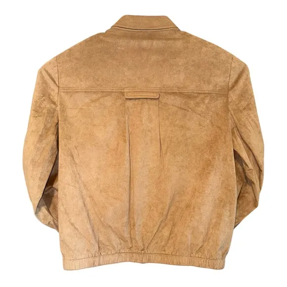 Vtg Bullock &amp; Jones Suede Jacket Shirt Medium Button Front Pockets Casual USA