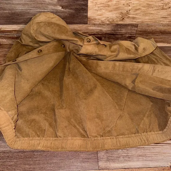Vtg Bullock &amp; Jones Suede Jacket Shirt Medium Button Front Pockets Casual USA