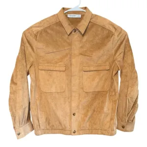 Vtg Bullock &amp; Jones Suede Jacket Shirt Medium Button Front Pockets Casual USA