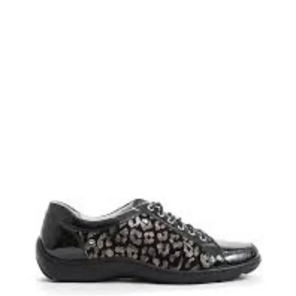 Waldläufer  NEW Henni Lace Up Leopard/Patent Shoe Women's Size UK 7.5 US 10