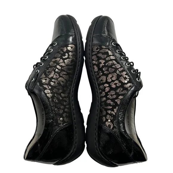 Waldläufer  NEW Henni Lace Up Leopard/Patent Shoe Women's Size UK 7.5 US 10