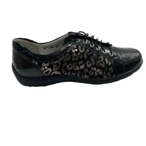 Waldläufer  NEW Henni Lace Up Leopard/Patent Shoe Women's Size UK 7.5 US 10