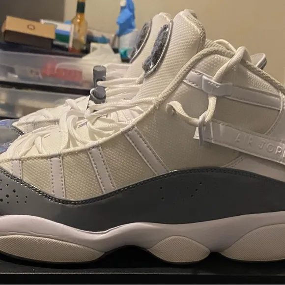 White and Gray Jordan Shoes