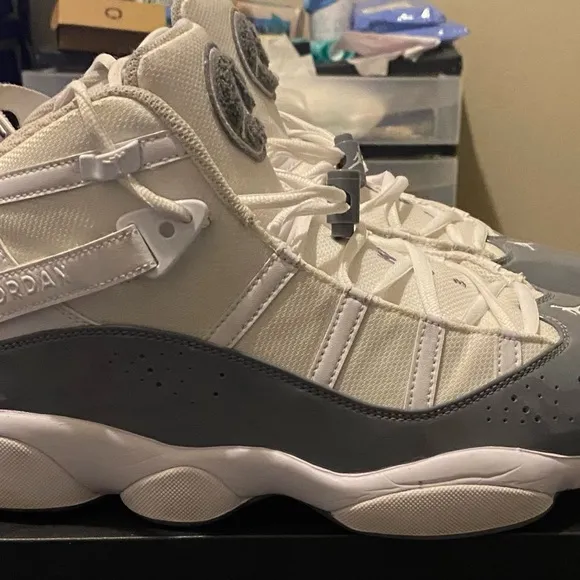 White and Gray Jordan Shoes