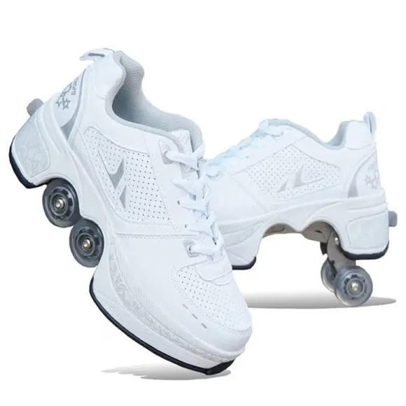 White Roller Shoes with Wheels