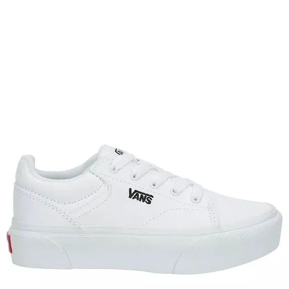 White Vans Seldan Platform shoes girls size 3y and 4y