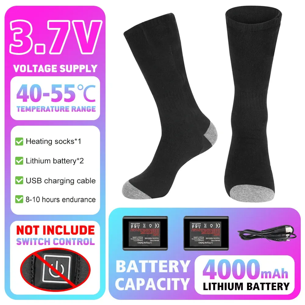 Winter Heated Socks Rechargeable Heating Socks for USB 5000mah Heated Socks Warmth Outdoor Heated Boots Snowmobile Winter Ski