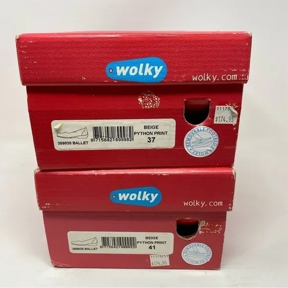 Wolky Ballet Beige Python Print shoes
