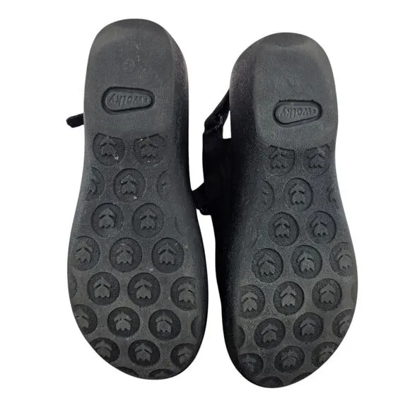 Wolky Sandals Womens 11 42 Jewel Platform Slingback Black Nubuck Leather Comfort