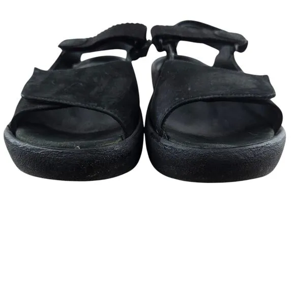 Wolky Sandals Womens 11 42 Jewel Platform Slingback Black Nubuck Leather Comfort