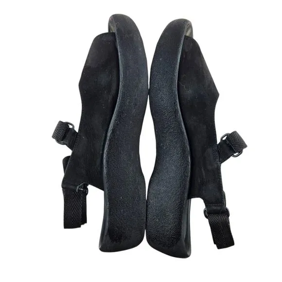 Wolky Sandals Womens 11 42 Jewel Platform Slingback Black Nubuck Leather Comfort
