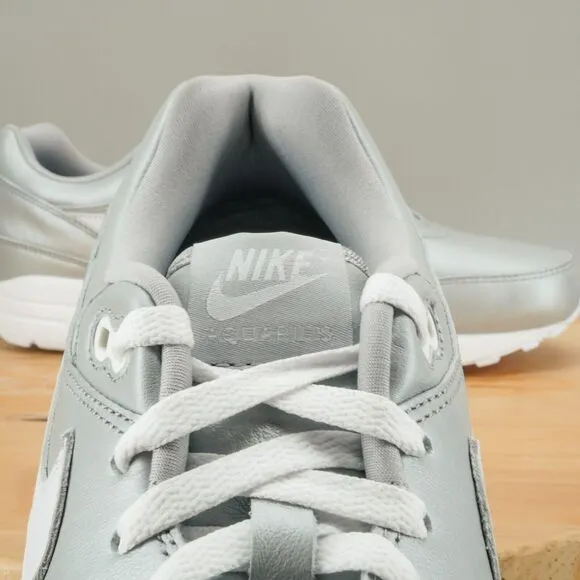 Womens 15.5 / Mens 14 - Nike Air Max 1 NBY 'Aquarius' Metallic Silver Shoes NEW