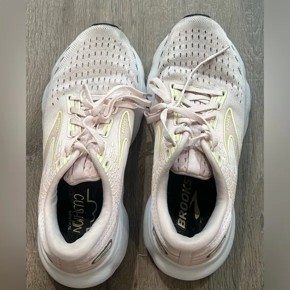 Women’s 8.5 Brooks Glycerin 20 Pink White Running Comfort Shoes Great Used Shape