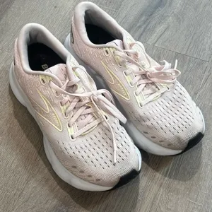 Women’s 8.5 Brooks Glycerin 20 Pink White Running Comfort Shoes Great Used Shape