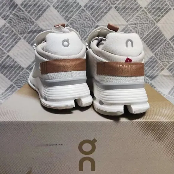 Women's ON Cloudnova Sports Shoes in White Pearl
