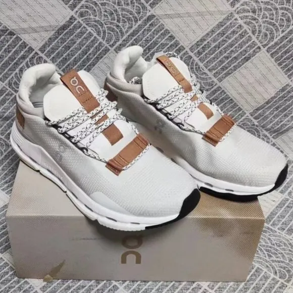 Women's ON Cloudnova Sports Shoes in White Pearl