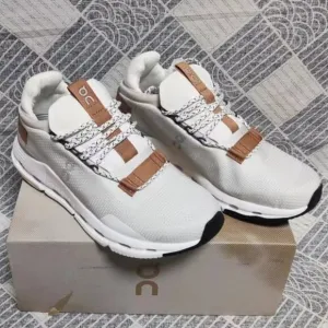 Women's ON Cloudnova Sports Shoes in White Pearl