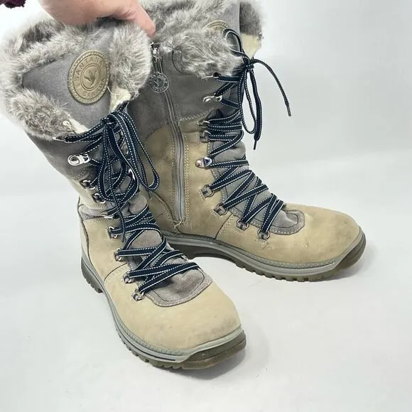 Womens Santana Canada Waterproof Leather Faux Furlines Boots sz. 8