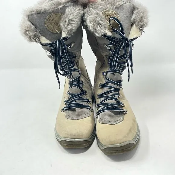 Womens Santana Canada Waterproof Leather Faux Furlines Boots sz. 8