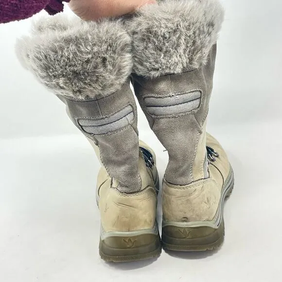 Womens Santana Canada Waterproof Leather Faux Furlines Boots sz. 8