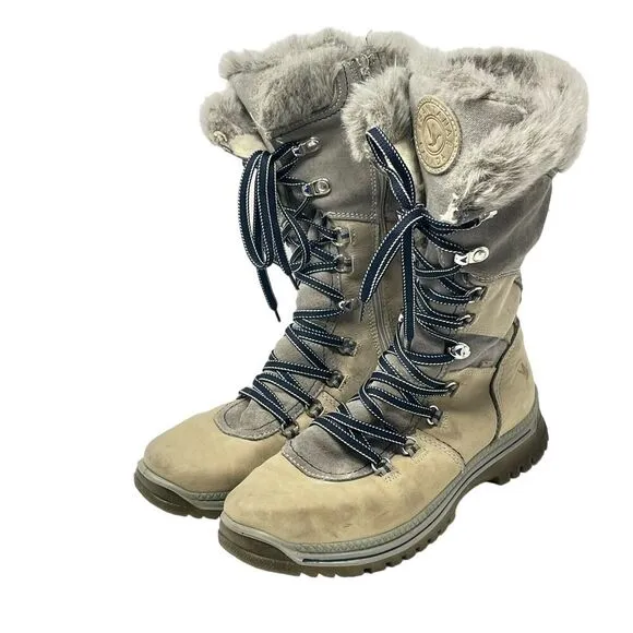 Womens Santana Canada Waterproof Leather Faux Furlines Boots sz. 8