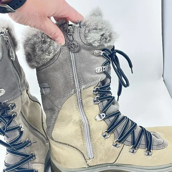 Womens Santana Canada Waterproof Leather Faux Furlines Boots sz. 8
