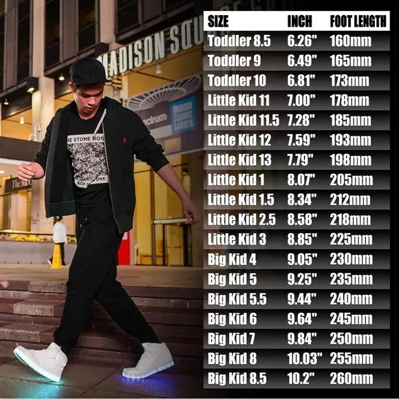 Wooowyet LED Light Up Shoes Kids High Top LED Sneakers for Boys Girls Toddler