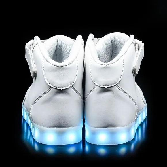 Wooowyet LED Light Up Shoes Kids High Top LED Sneakers for Boys Girls Toddler