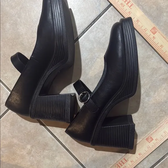 Y2k rare vintage look Black Chunky Heel Mary Jane Shoes 9.5 pop sinclaire