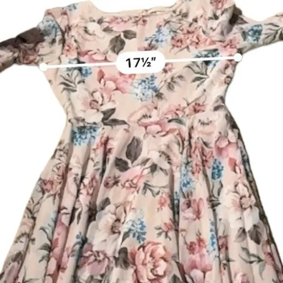 Yumi Kim Full‎ of Love Blush Floral Print 3/4 Sleeve Woodstock Maxi Dress S NEW