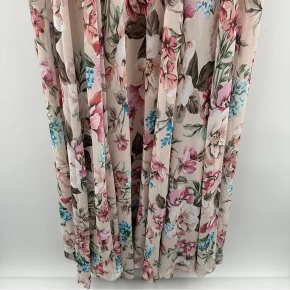 Yumi Kim Full‎ of Love Blush Floral Print 3/4 Sleeve Woodstock Maxi Dress S NEW