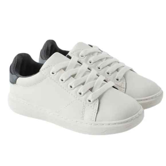 ZARA• Toddler White Lace Up Zipper Classic Sneaker Shoes
